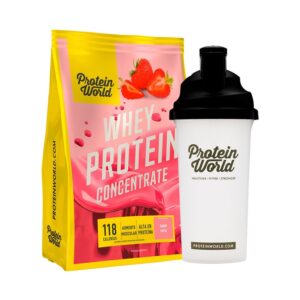 Protein World Whey Strawberry Flavor Protein Powder 900 g