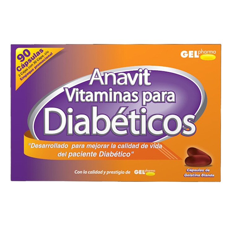 Anavit Vitamins for Diabetics 90 capsules 1 Anavit Vitamins for Diabetics 90 capsules