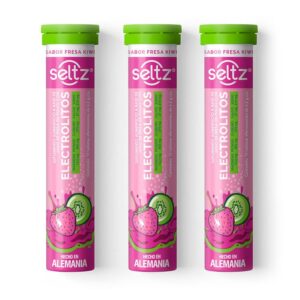 Seltz Electrolytes 3 Tubes of 13 Effervescent Tablets each Strawberry Kiwi Flavor