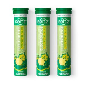 Seltz Electrolytes 3 Tubes of 13 Effervescent Tablets each Lemon Lime Flavor