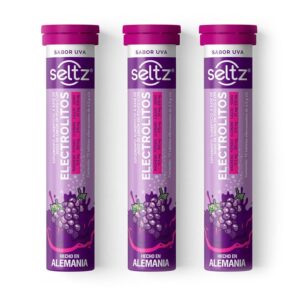 Seltz Electrolytes 3 Tubes of 13 Effervescent Tablets each Grape Flavor