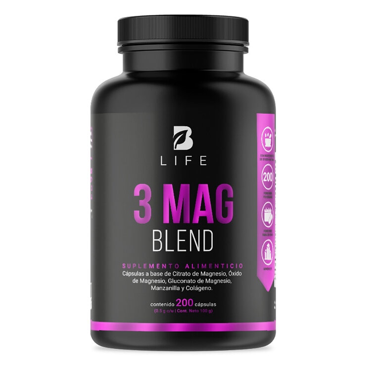 B Life Magnesium Blend, Magnesium Citrate, Magnesium Oxide, Magnesium Gluconate Bottle with 200 Capsules 1 B Life Magnesium Blend, Magnesium Citrate, Magnesium Oxide, Magnesium Gluconate Bottle with 200 Capsules