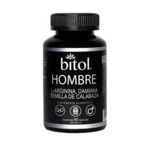 Men's Bitol L-Arginine, Pumpkin Seed, Damiana. Bottle with 60 Capsules