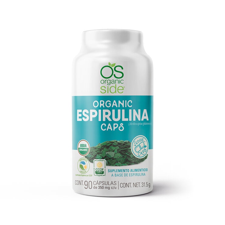 Organic Side Spirulina 90 Capsules 1 Organic Side Spirulina 90 Capsules