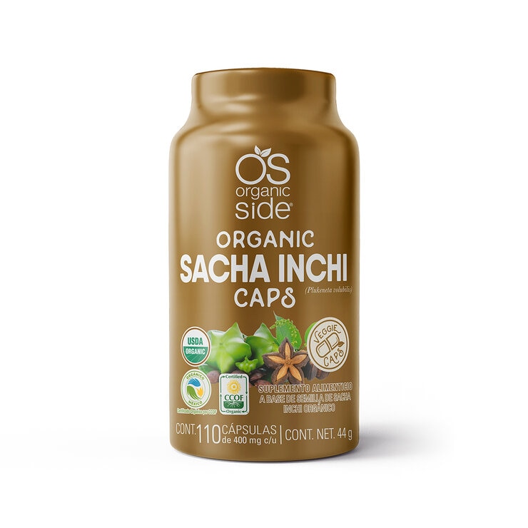 Organic Side Sacha Inchi 110 Veggie Capsules 1 Organic Side Sacha Inchi 110 Veggie Capsules