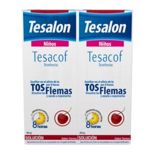 Tesalon Tesacof Kids Bromhexine Cherry Flavor 2 Bottles of 80mg