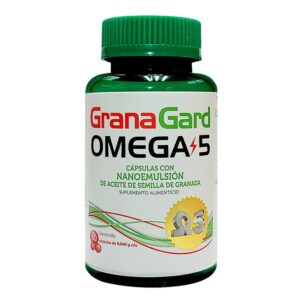 GranaGard Omega 5 Pomegranate Seed Oil Nanoemulsion Bottle with 60 Capsules of 0.640g each