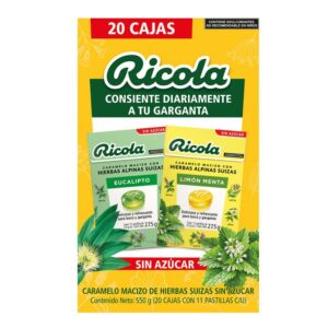 Ricola 10 Boxes Eucalyptus Flavor and 10 Boxes Lemon Mint Flavor