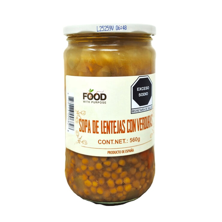 Food With Purpose Lentil Soup 2/560 g 1 Food With Purpose Lentil Soup 2/560 g