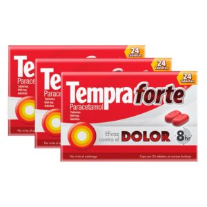 Tempra Forte Paracetamol 650mg 3 Boxes with 24 Tablets each