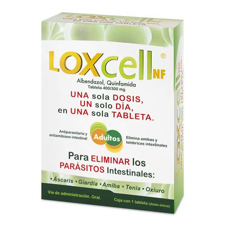 Loxcell NF 3 Boxes with 1 Tablet each Albendazole 400mg/Quinfamide 300mg 1 Loxcell NF 3 Boxes with 1 Tablet each Albendazole 400mg/Quinfamide 300mg