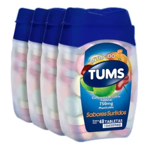 Tums Calcium Carbonate 750mg Chewable Tablets 4 pcs of 48
