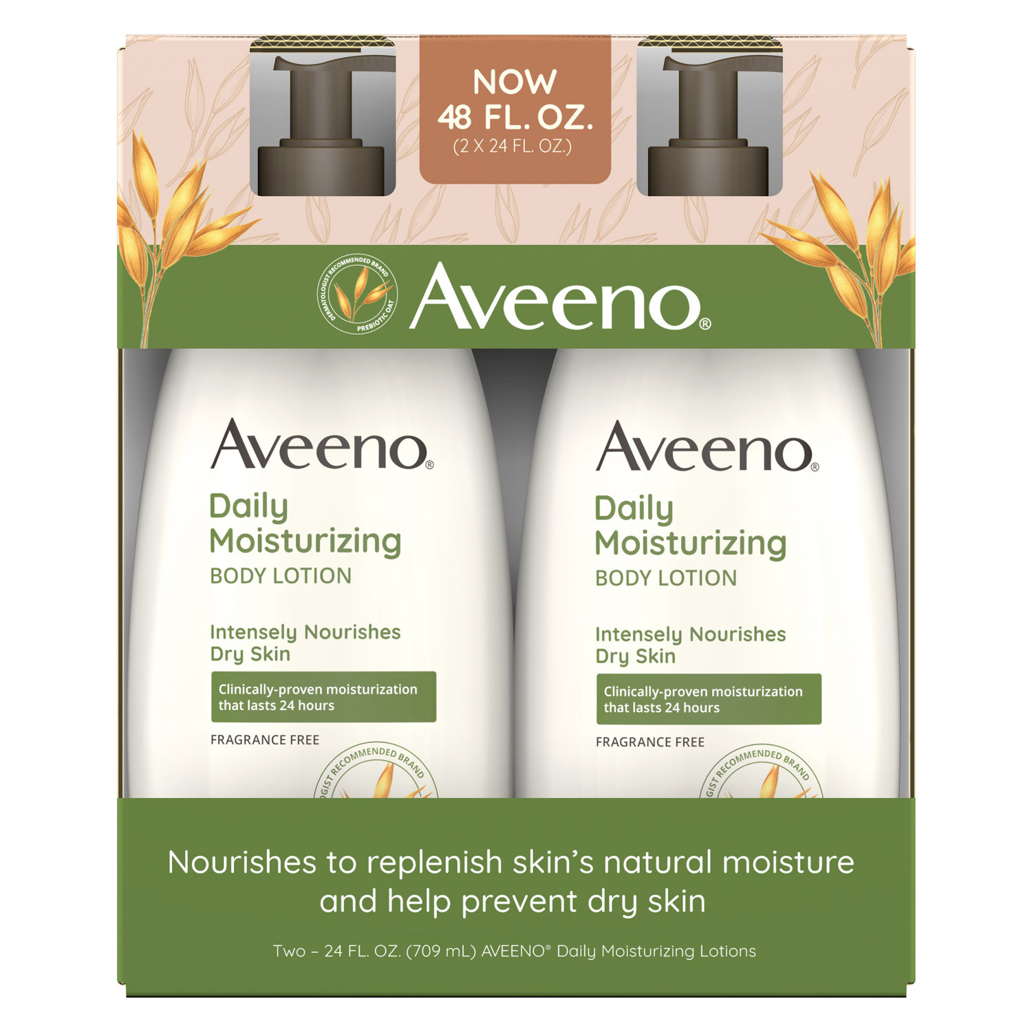 Aveeno Daily Moisture Lotion, 24 fl oz, 2-pack 1 Aveeno Daily Moisture Lotion, 24 fl oz, 2-pack
