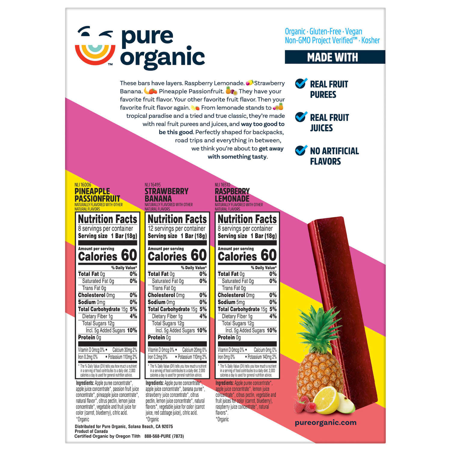 Pure Organic Layered Fruit Bars, Variety Pack, 0.63 oz, 28-count 4 Pure Organic Layered Fruit Bars, Variety Pack, 0.63 oz, 28-count - Image 4