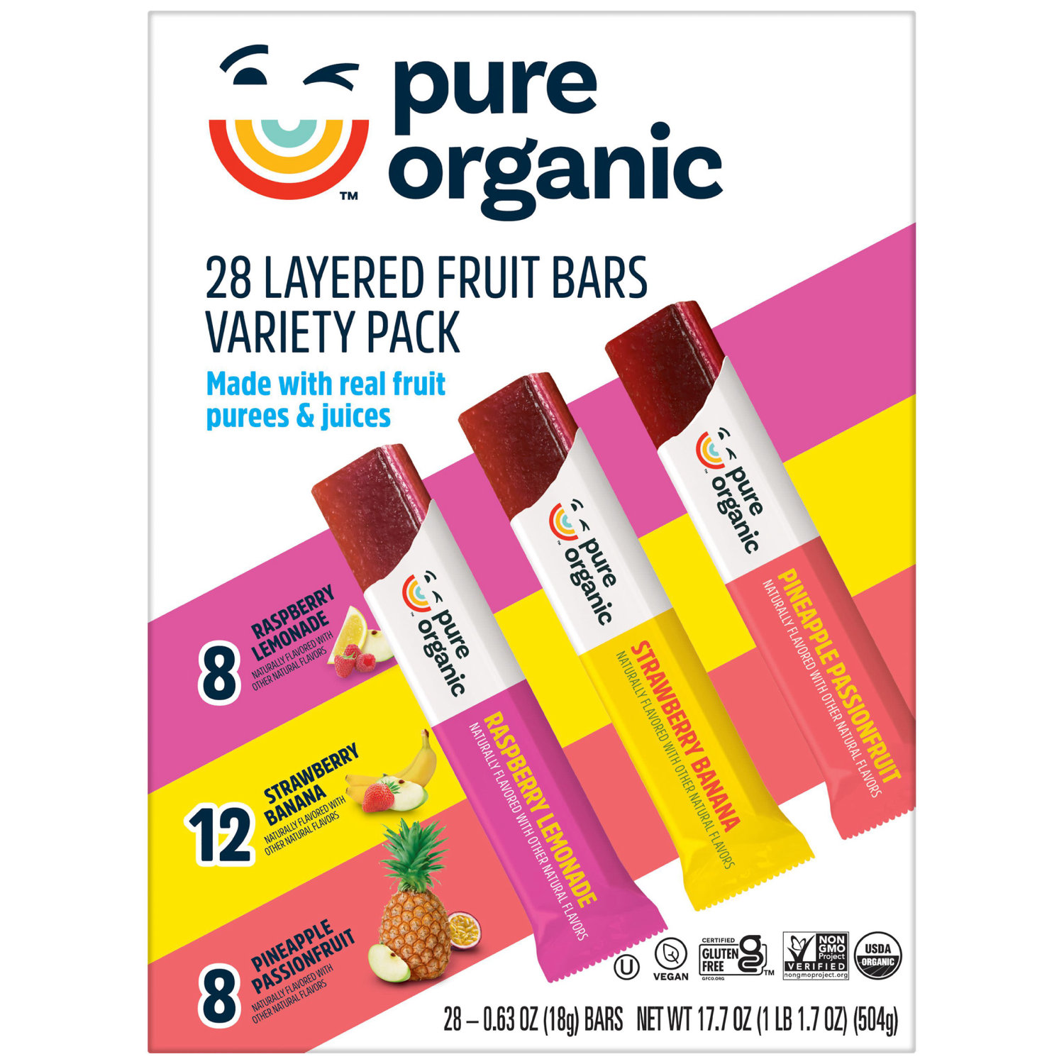 Pure Organic Layered Fruit Bars, Variety Pack, 0.63 oz, 28-count 5 Pure Organic Layered Fruit Bars, Variety Pack, 0.63 oz, 28-count - Image 5