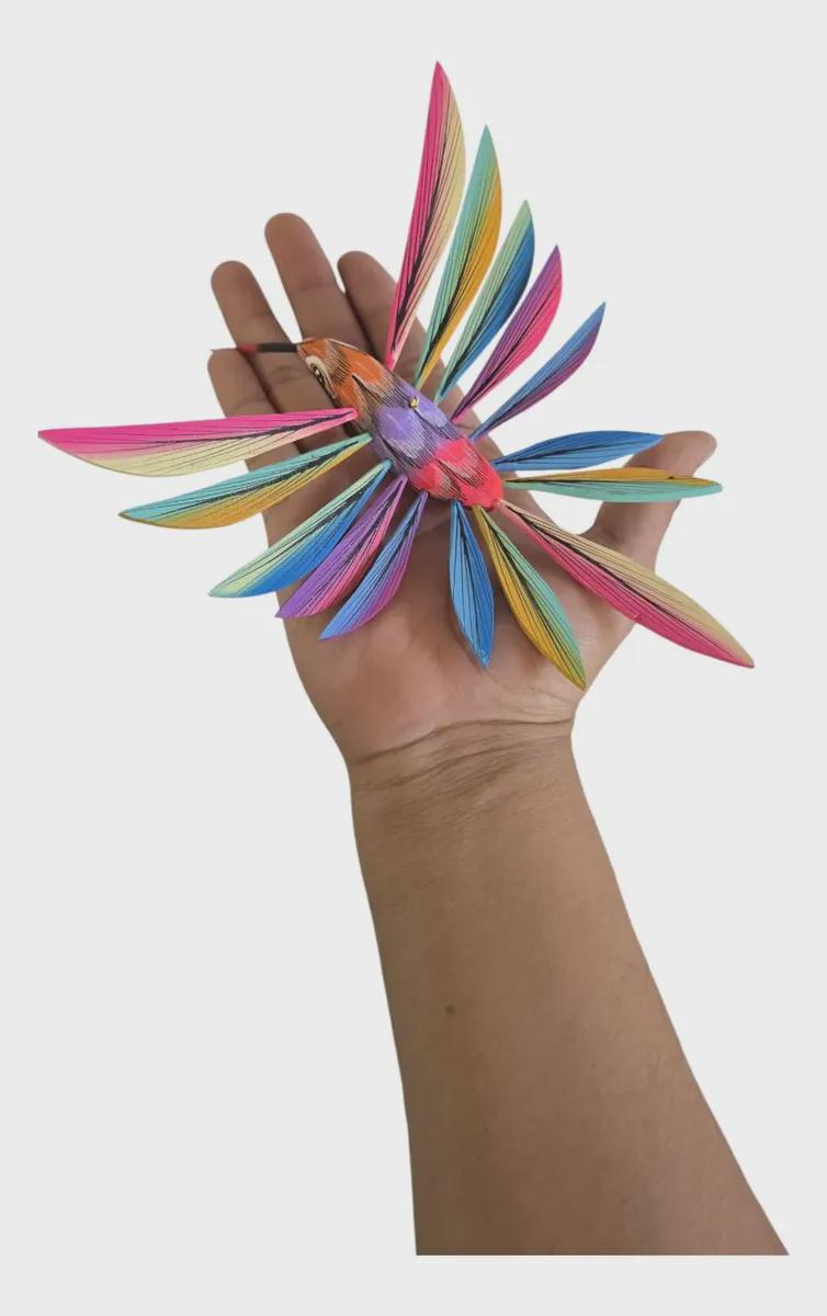 Colorful Hummingbird Alebrije — Handcrafted Copal Wood from Oaxaca 4 Colorful Hummingbird Alebrije — Handcrafted Copal Wood from Oaxaca - Image 4