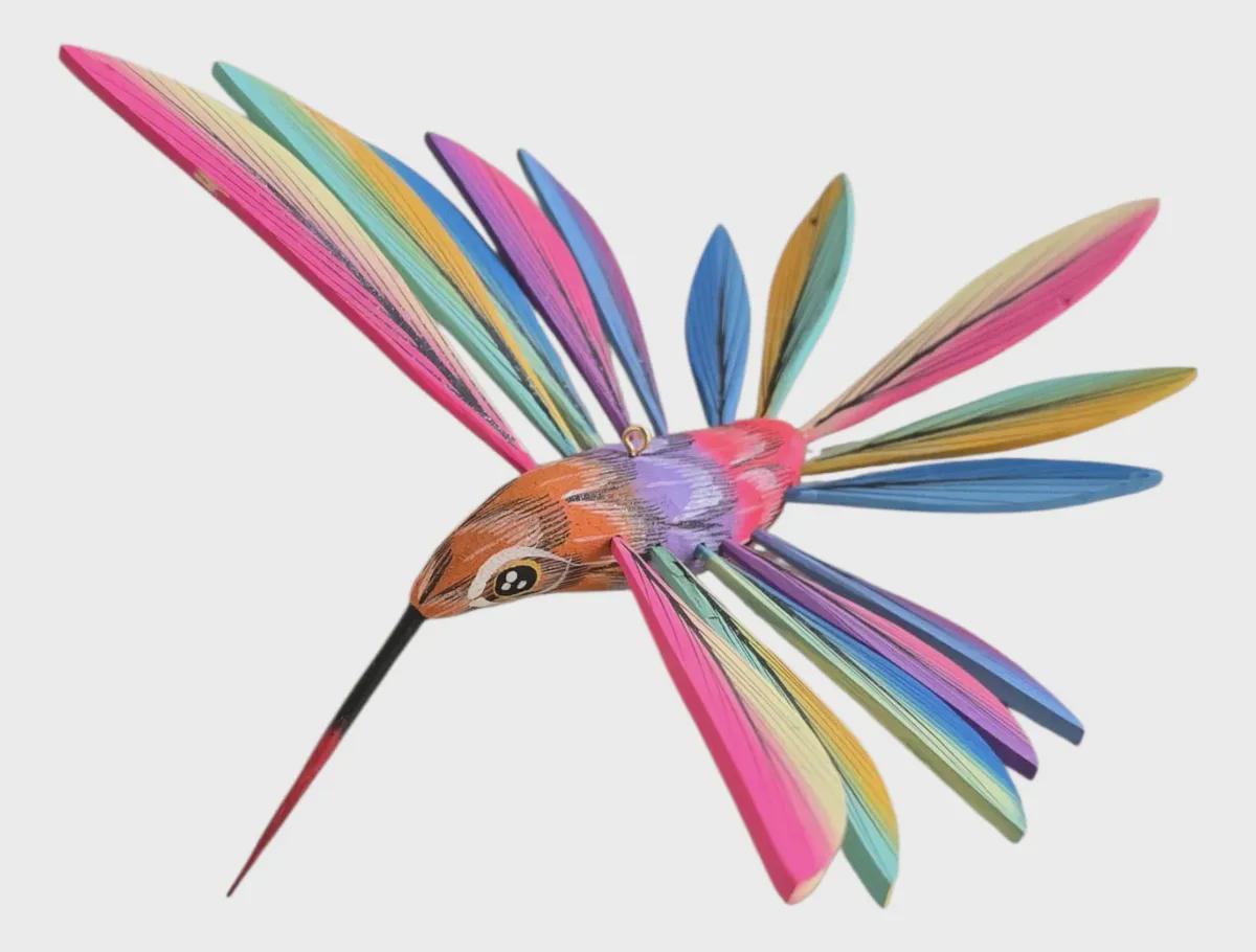 Colorful Hummingbird Alebrije — Handcrafted Copal Wood from Oaxaca 5 Colorful Hummingbird Alebrije — Handcrafted Copal Wood from Oaxaca - Image 5