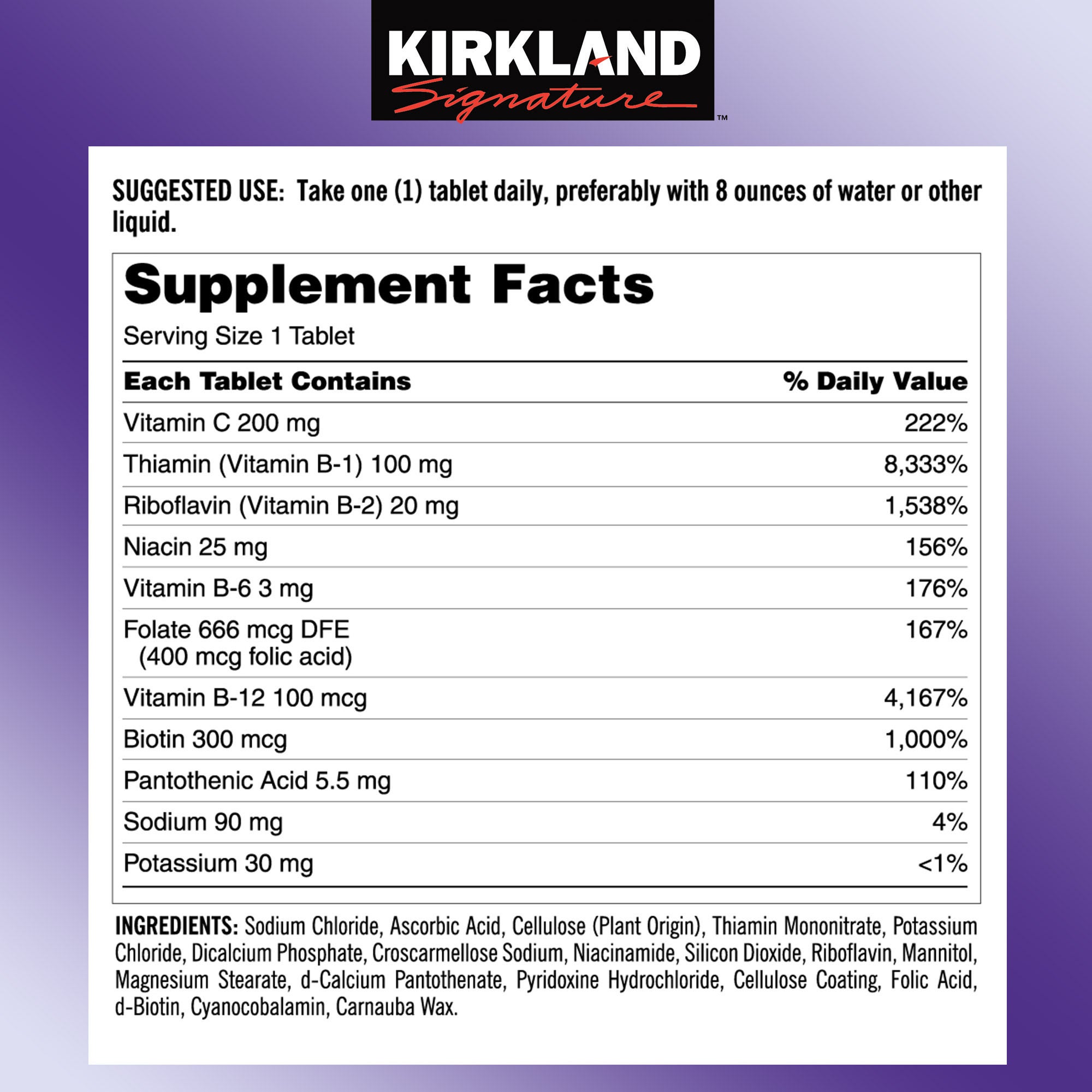 Kirkland Signature Super B-Complex with Electrolytes, 500 Tablets 4 Kirkland Signature Super B-Complex with Electrolytes, 500 Tablets - Image 4