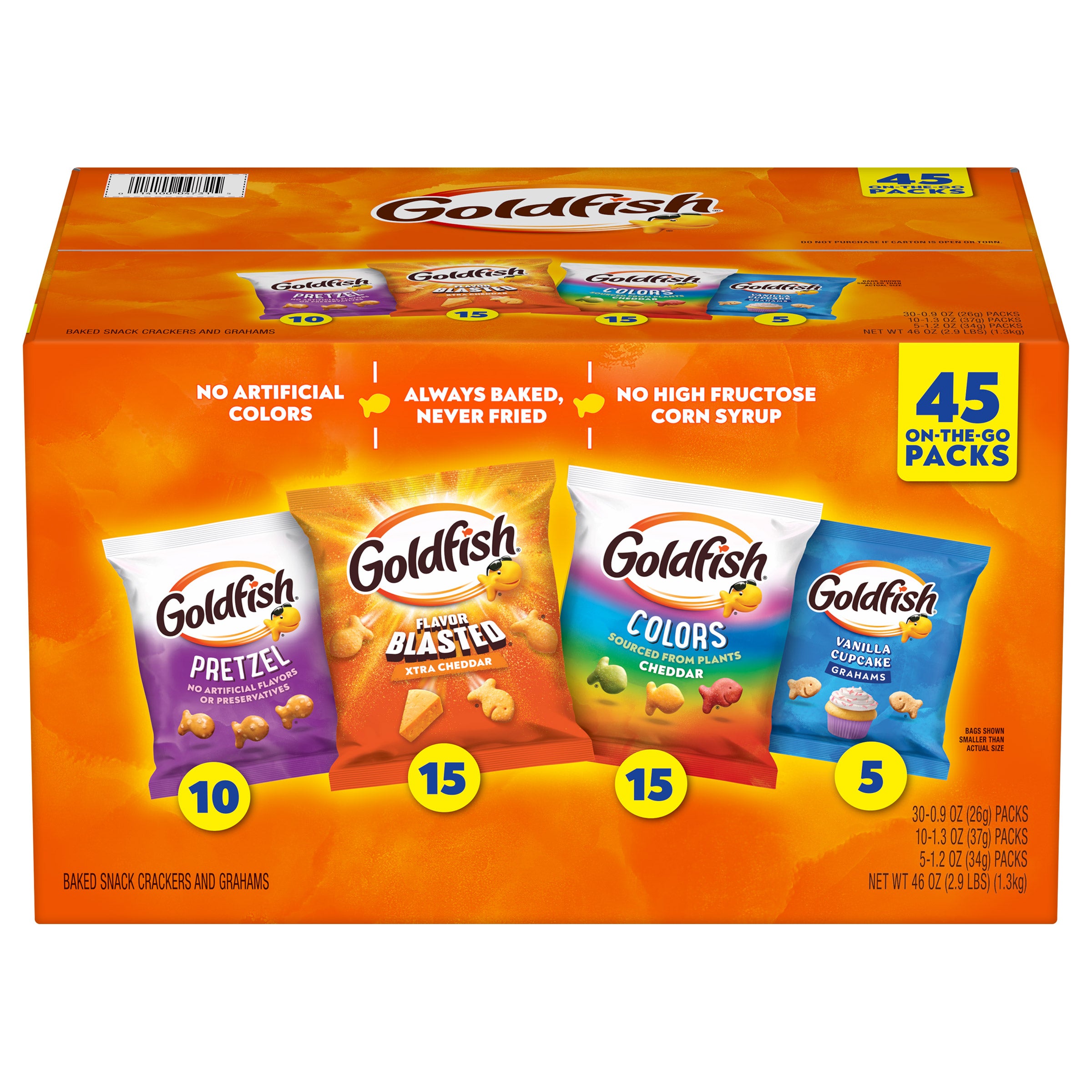 Goldfish Baked Snacks, Variety Pack, 45-count 1 Goldfish Baked Snacks, Variety Pack, 45-count