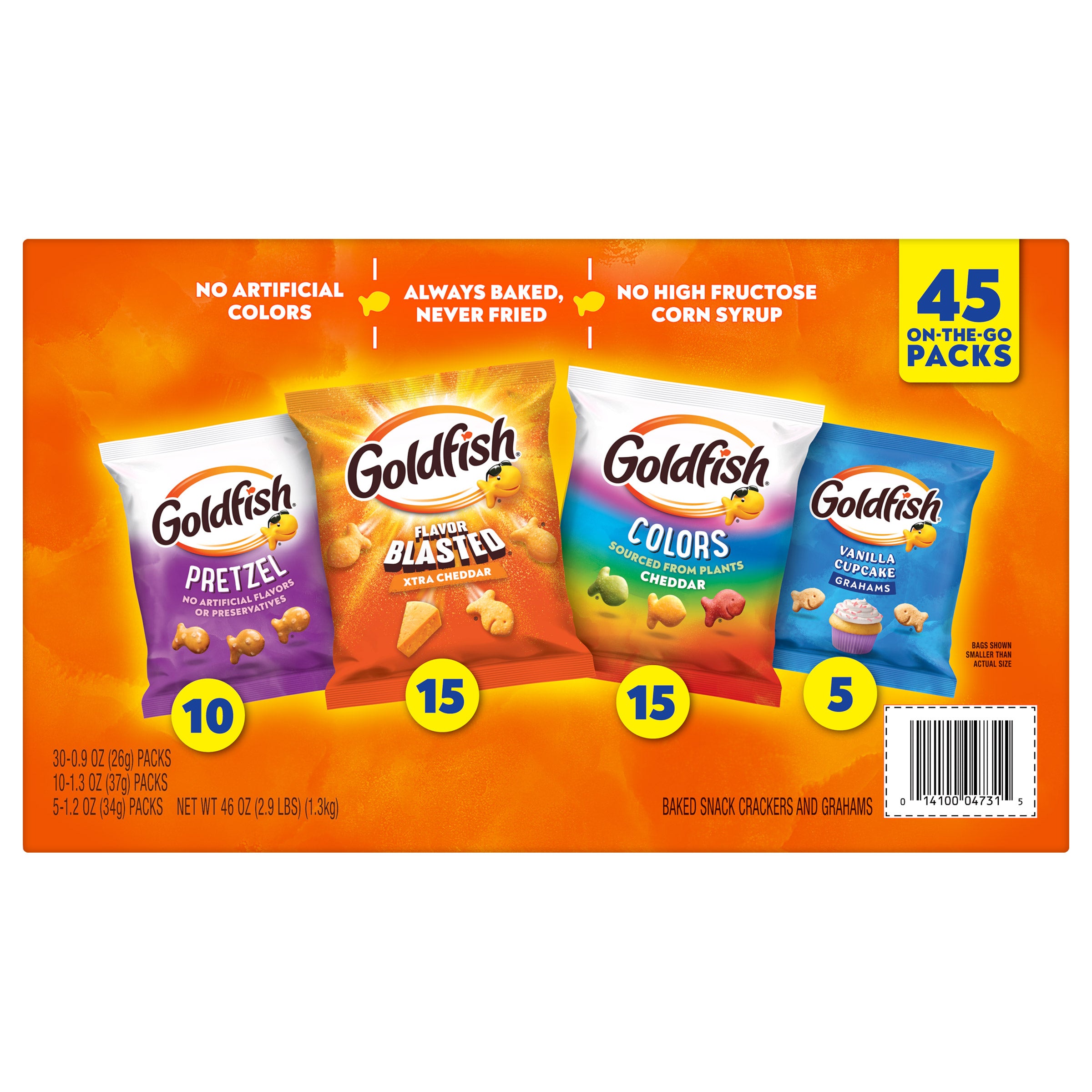 Goldfish Baked Snacks, Variety Pack, 45-count 2 Goldfish Baked Snacks, Variety Pack, 45-count - Image 2