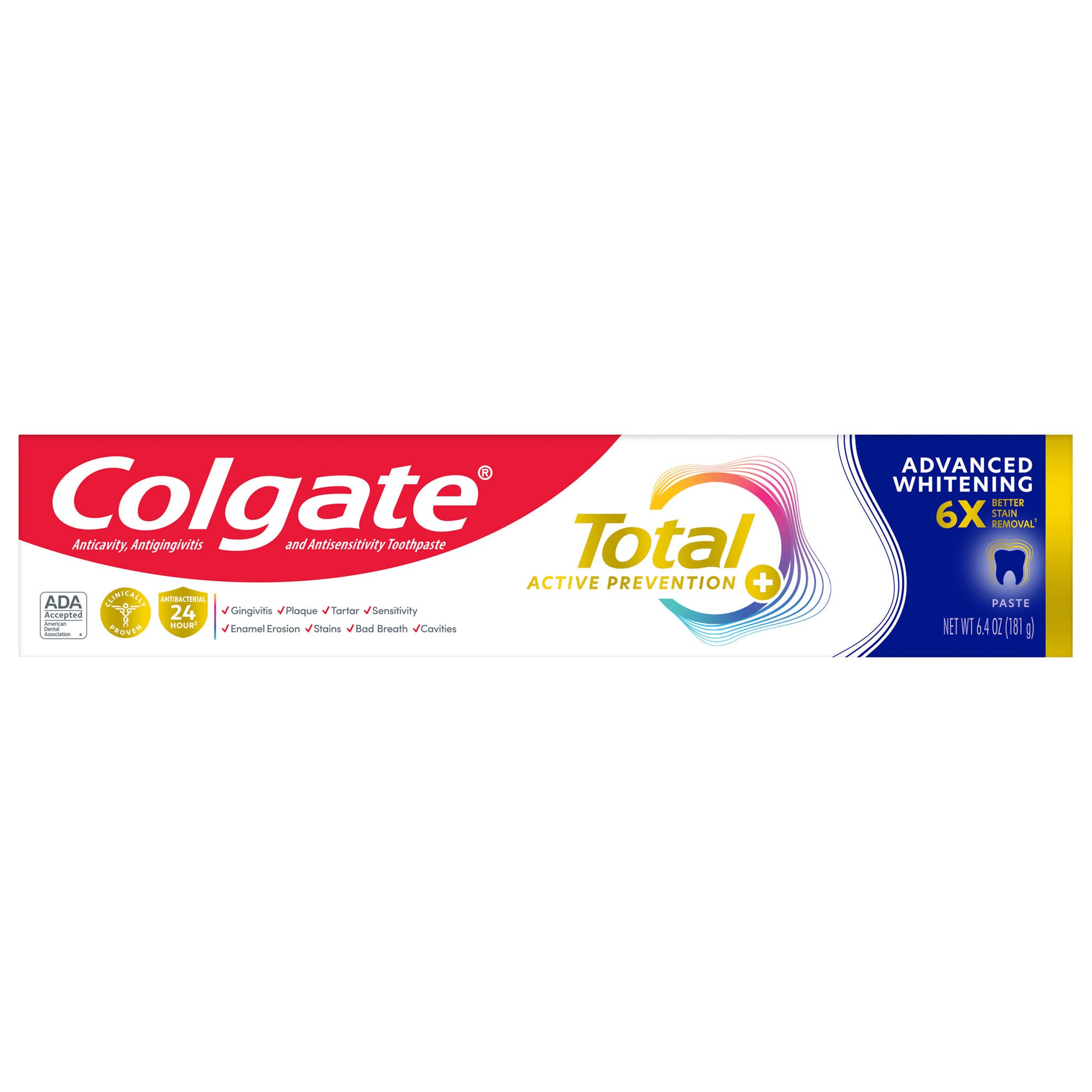 Colgate Total Active Prevention Plus Advanced Whitening Toothpaste, 6.4 oz, 5-pack 3 Colgate Total Active Prevention Plus Advanced Whitening Toothpaste, 6.4 oz, 5-pack - Image 3