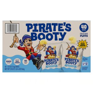 Pirate's Booty Aged White Cheddar Snack, 0.5 oz, 40-count