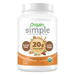 Orgain Usda Organic Simple Plant Protein Powder, Chocolate Peanut Butter Cup, 2.12 lbs