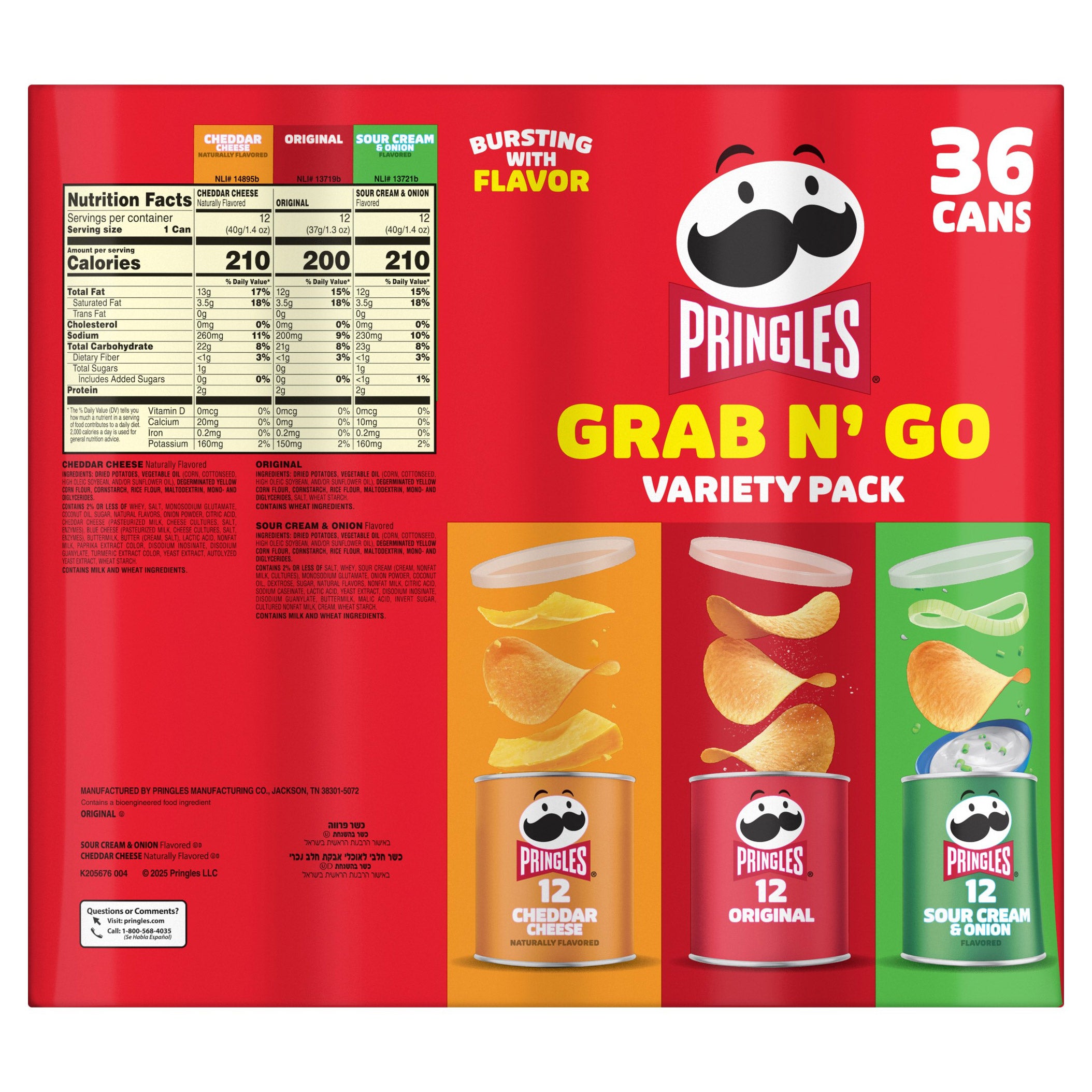 Pringles Grab & Go Potato Crisps, Variety, 36-count 2 Pringles Grab & Go Potato Crisps, Variety, 36-count - Image 2