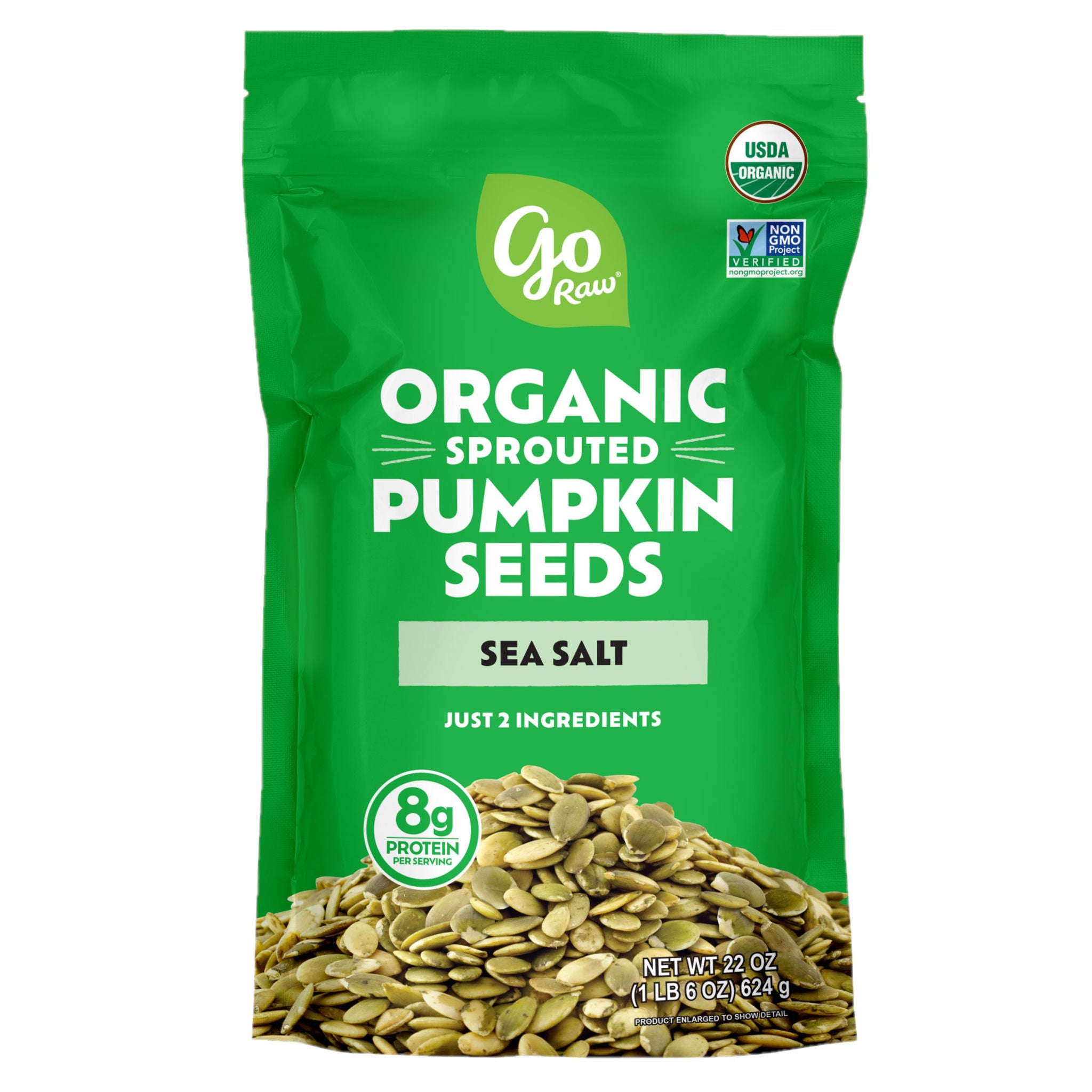 Go Raw Sprouted Organic Pumpkin Seeds with Sea Salt, 22 oz 1 Go Raw Sprouted Organic Pumpkin Seeds with Sea Salt, 22 oz