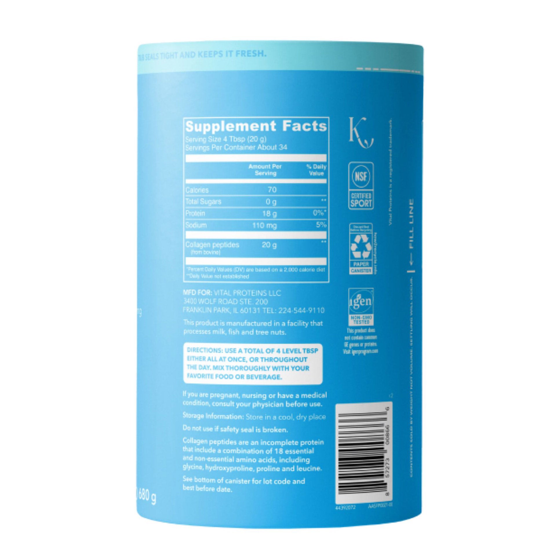 Vital Proteins Collagen Peptides, Unflavored, 1.5 lbs 3 Vital Proteins Collagen Peptides, Unflavored, 1.5 lbs - Image 3