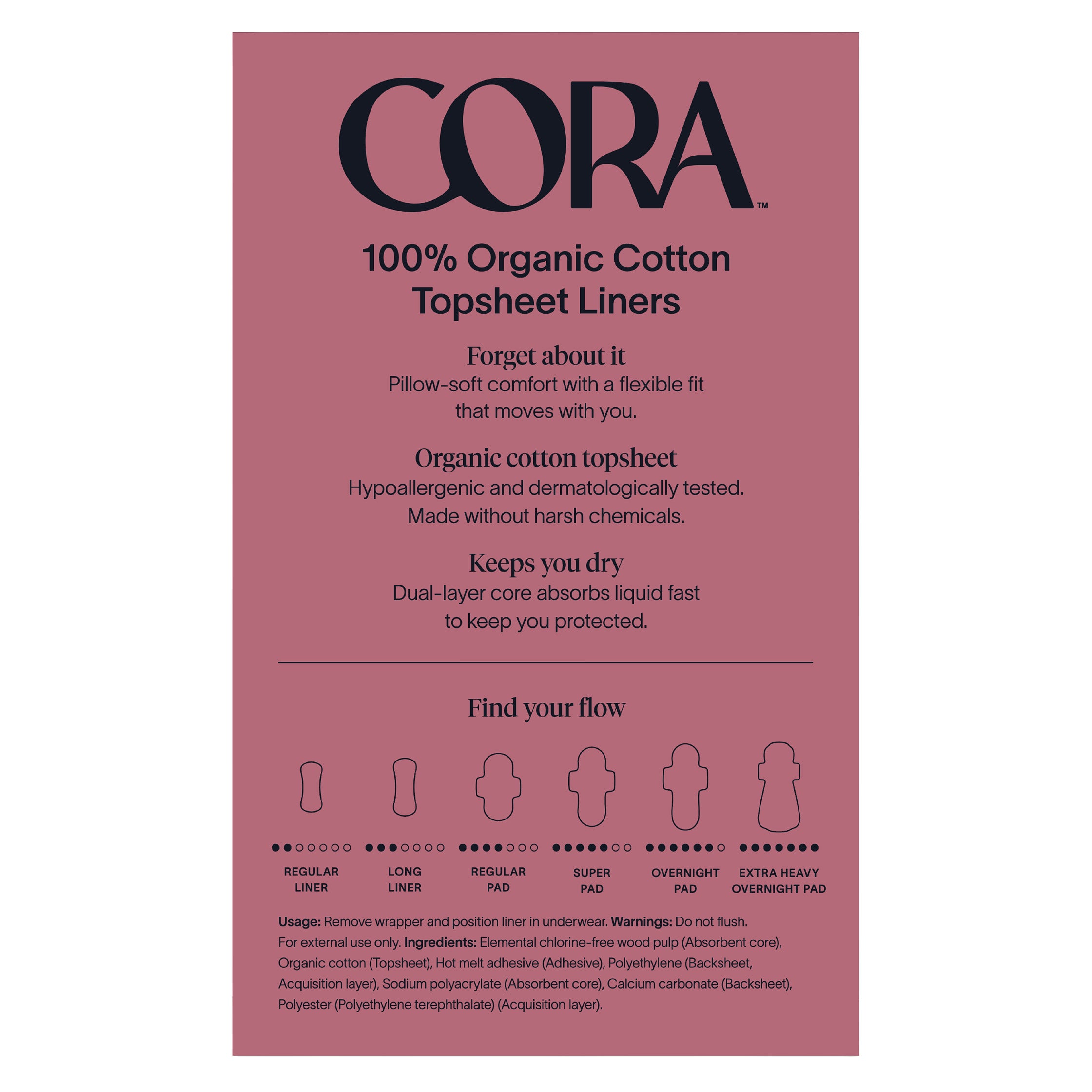 Cora 100% Organic Cotton Topsheet Liners, 160ct 2 Cora 100% Organic Cotton Topsheet Liners, 160ct - Image 2