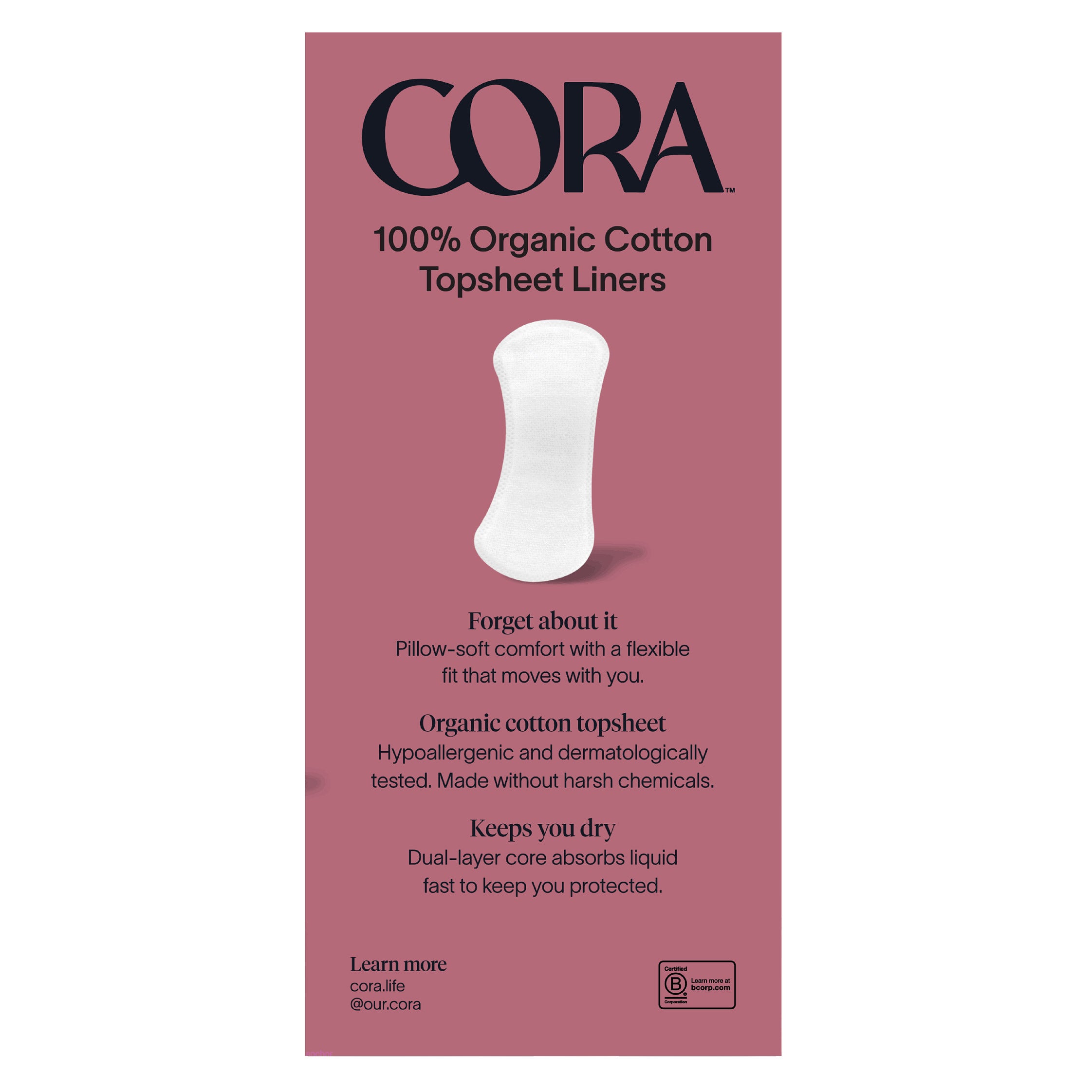 Cora 100% Organic Cotton Topsheet Liners, 160ct 3 Cora 100% Organic Cotton Topsheet Liners, 160ct - Image 3