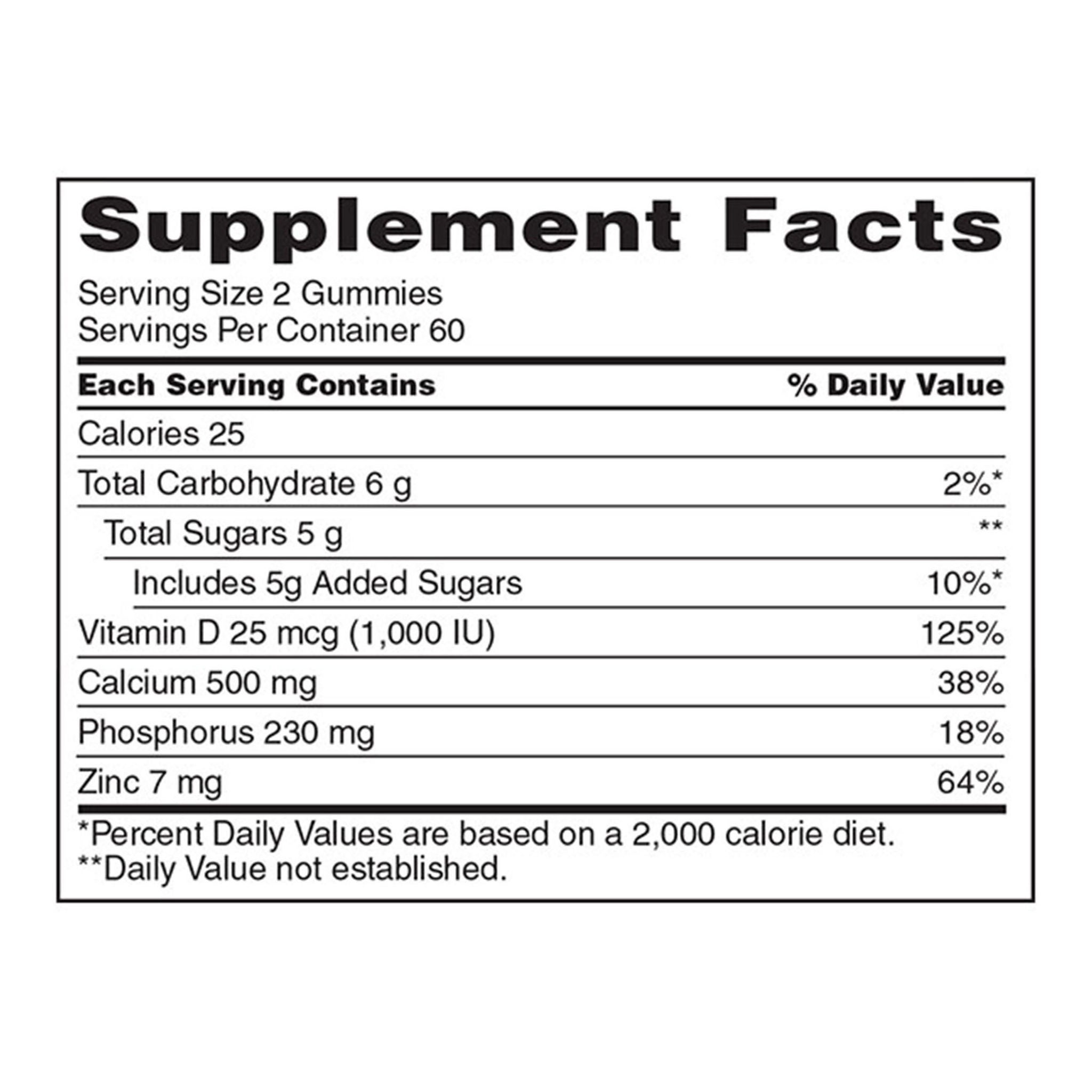 Kirkland Signature Calcium 500 mg with D3 & Zinc, 240 Adult Gummies 3 Kirkland Signature Calcium 500 mg with D3 & Zinc, 240 Adult Gummies - Image 3