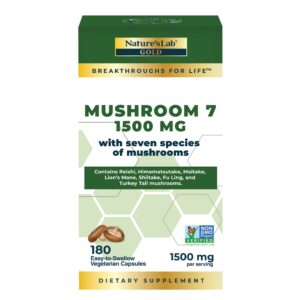 Nature's Lab Mushroom 7, 1500 mg, 180 Vegetarian Capsules