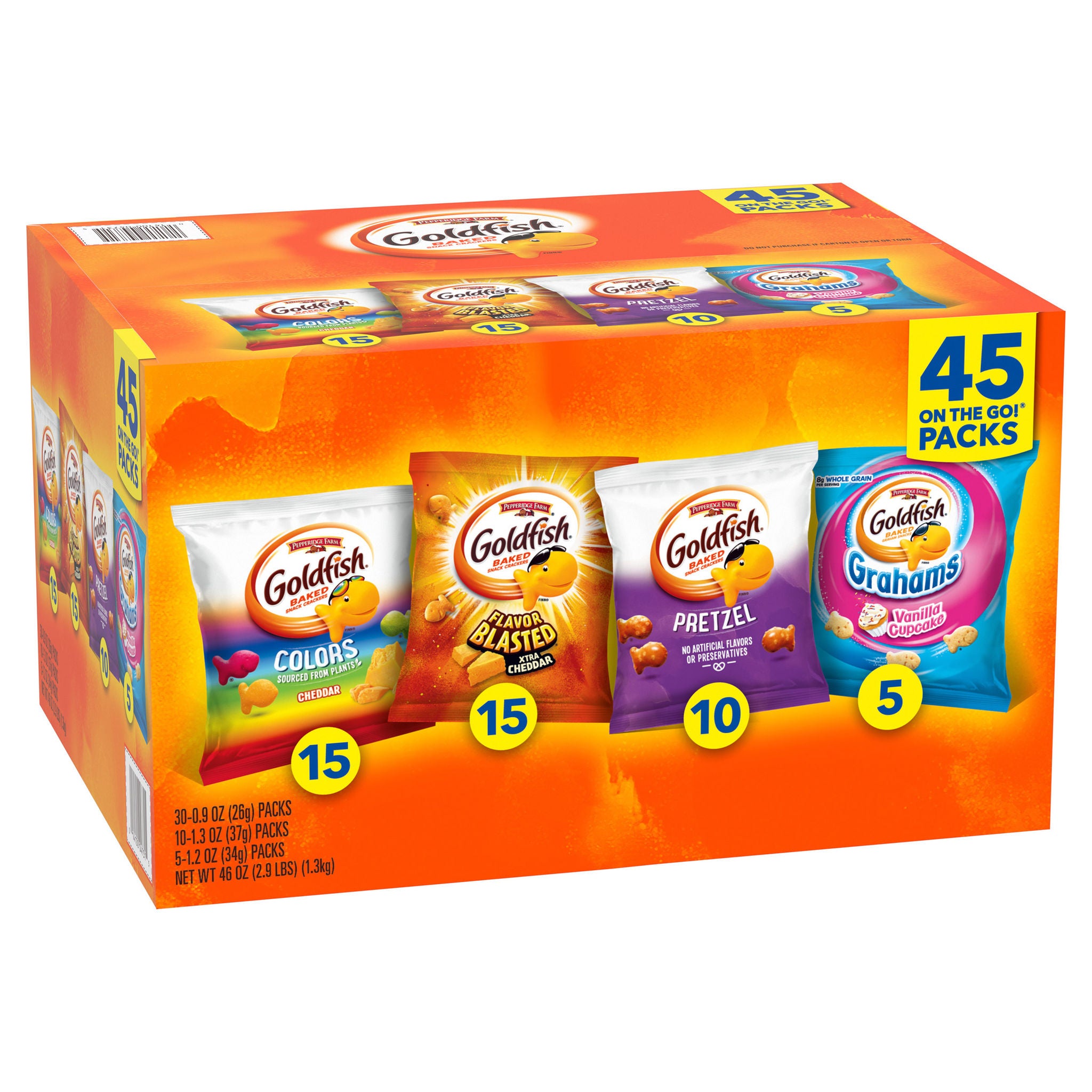 Goldfish Baked Snacks, Variety Pack, 45-count 1 Goldfish Baked Snacks, Variety Pack, 45-count