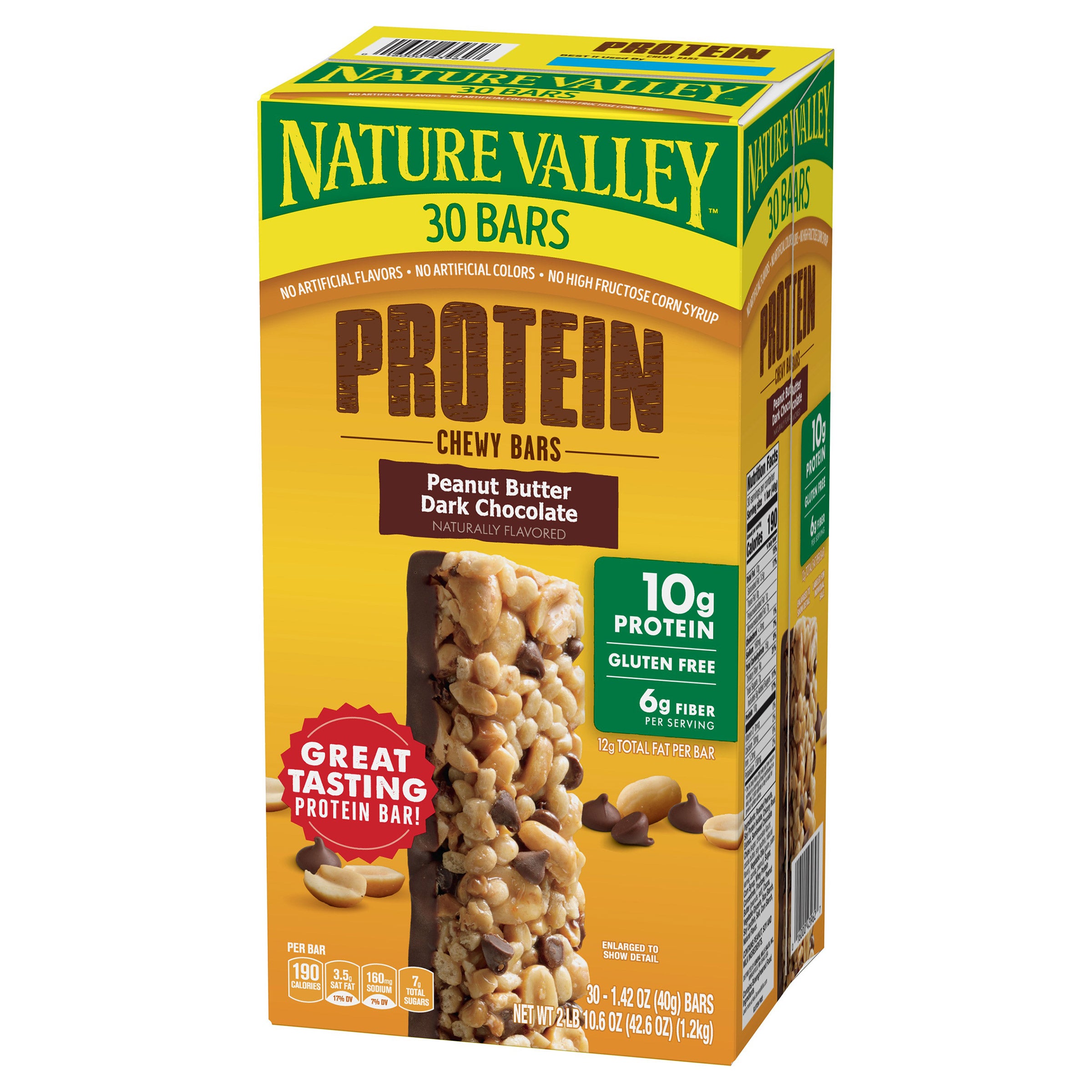 Nature Valley Protein Bar, Peanut Butter Dark Chocolate, 1.42 oz, 30-count 3 Nature Valley Protein Bar, Peanut Butter Dark Chocolate, 1.42 oz, 30-count - Image 3