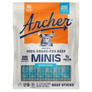 Country Archer Grass-Fed Beef Stick Minis Original, 0.5 oz, 28-Count