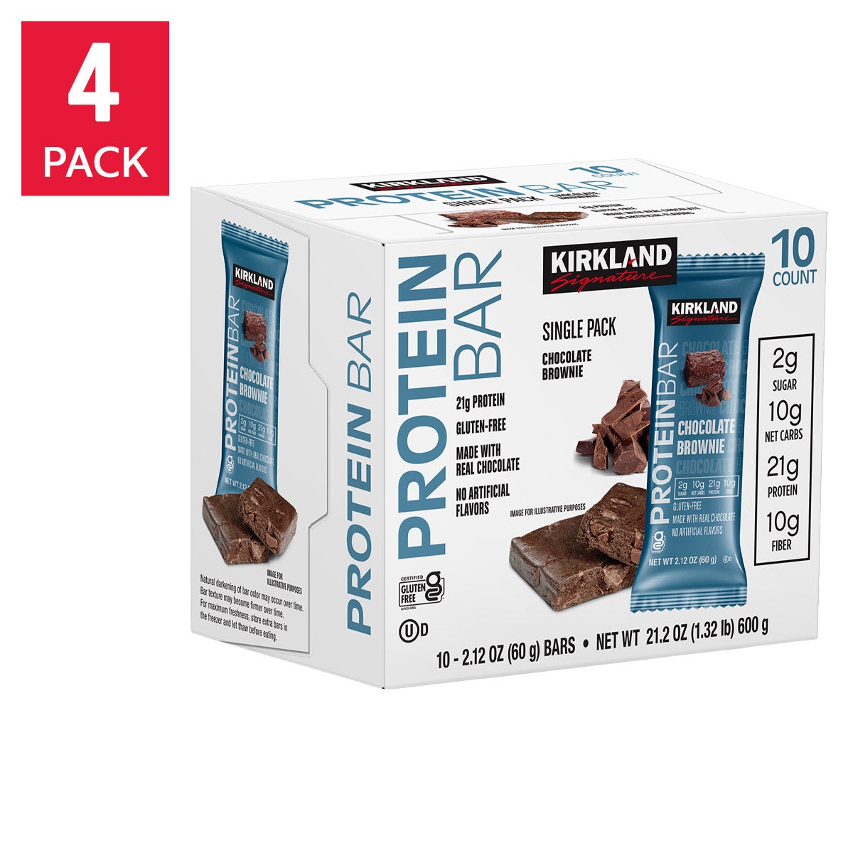 Kirkland Signature Protein Bars, Chocolate Brownie, 2.12 oz Bars, 40-Count (4 Pack of 10) 2 Kirkland Signature Protein Bars, Chocolate Brownie, 2.12 oz Bars, 40-Count (4 Pack of 10) - Image 2
