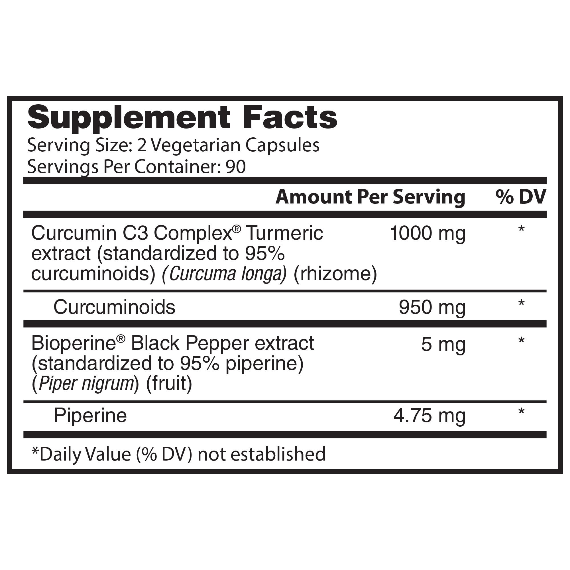 Nature's Lab Turmeric Extract 1000 mg with Curcumin C3 Complex & BioPerine, 180 Vegetarian Capsules 2 Nature's Lab Turmeric Extract 1000 mg with Curcumin C3 Complex & BioPerine, 180 Vegetarian Capsules - Image 2