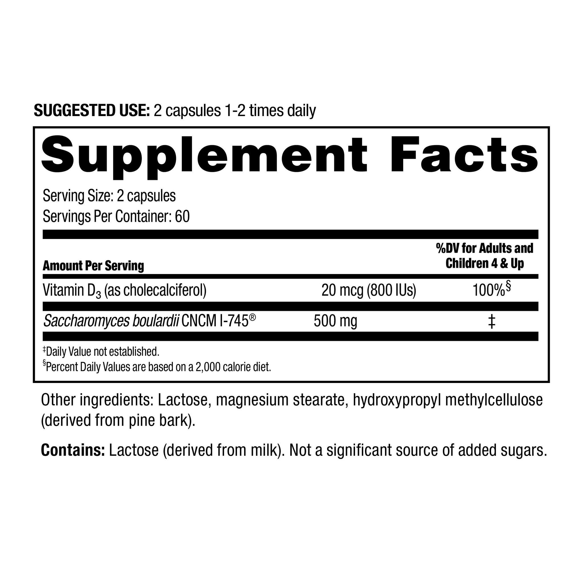 Florastor Daily Probiotic with Vitamin D3, 120 Vegetarian Capsules 6 Florastor Daily Probiotic with Vitamin D3, 120 Vegetarian Capsules - Image 6