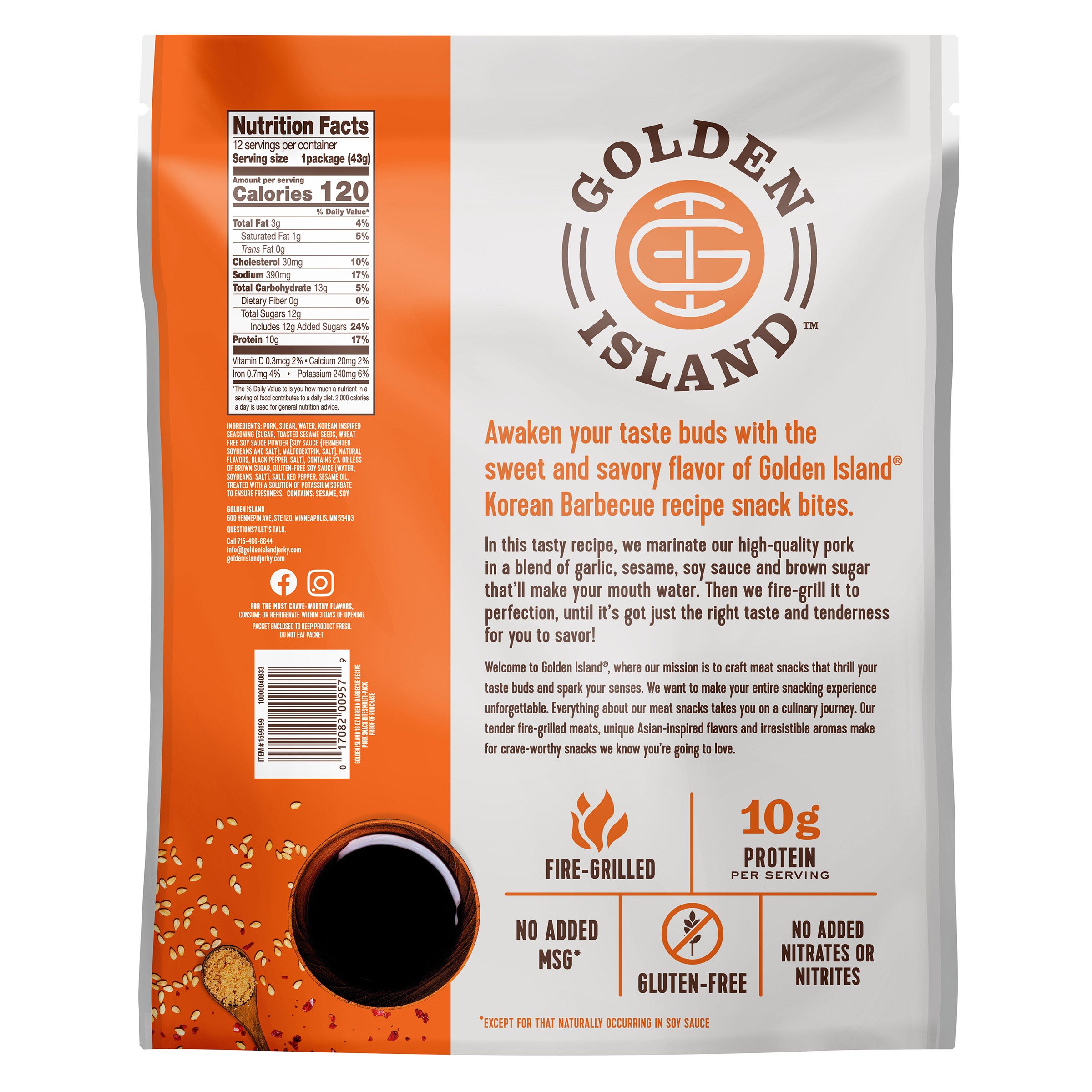 Golden Island Pork Snack Bites, Korean Barbecue, 1.5 oz, 12-count 3 Golden Island Pork Snack Bites, Korean Barbecue, 1.5 oz, 12-count - Image 3