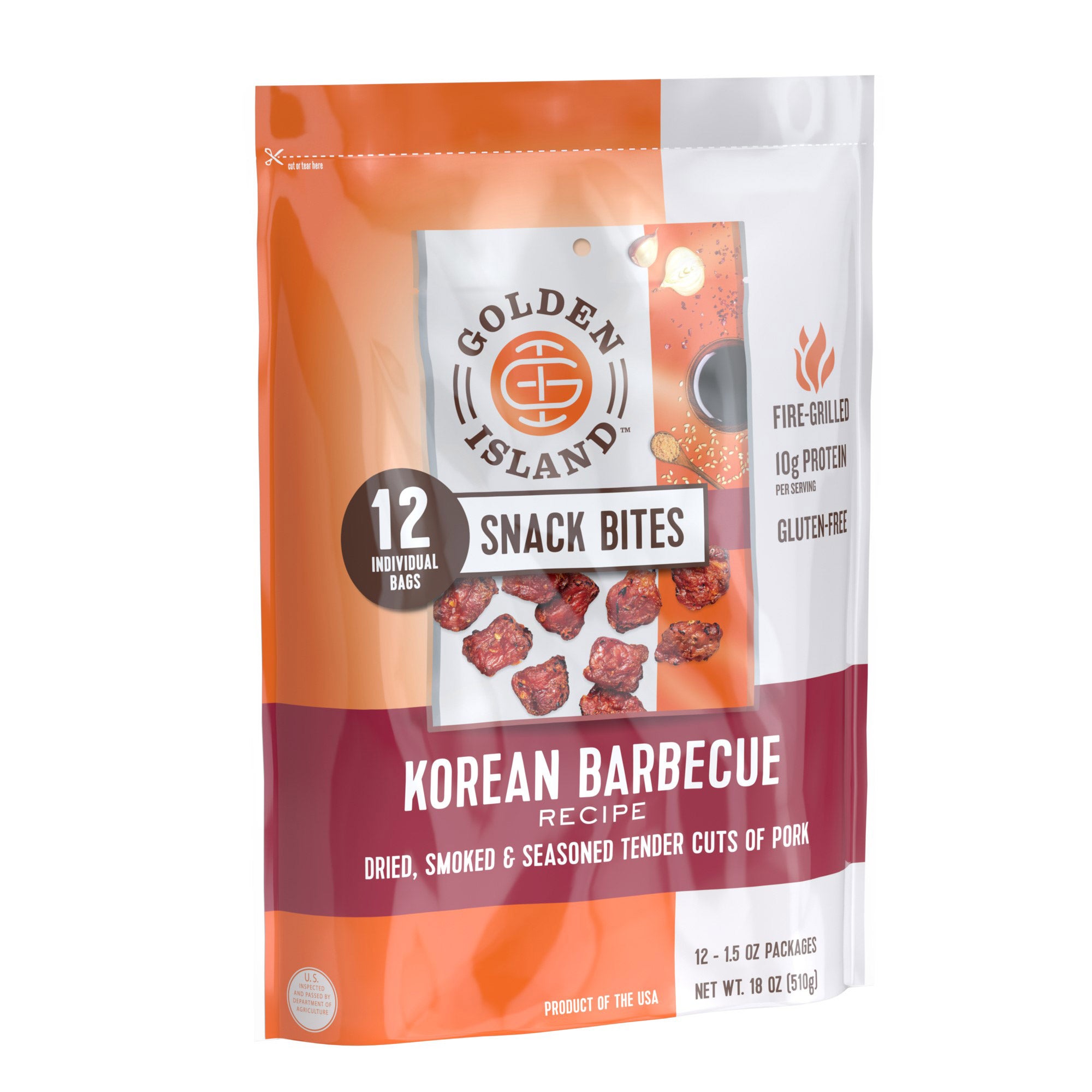 Golden Island Pork Snack Bites, Korean Barbecue, 1.5 oz, 12-count 4 Golden Island Pork Snack Bites, Korean Barbecue, 1.5 oz, 12-count - Image 4