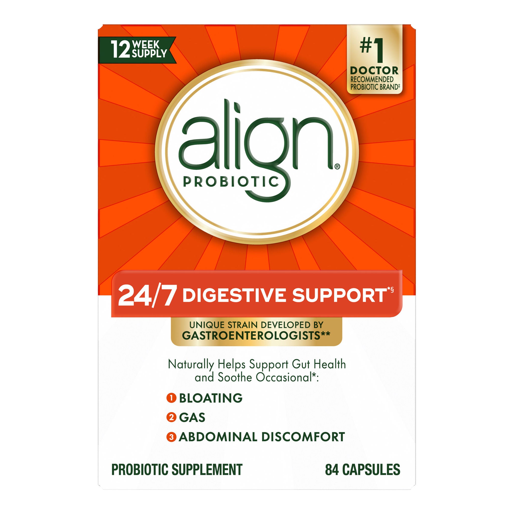 Align Daily Probiotic Supplement, 84 Capsules 1 Align Daily Probiotic Supplement, 84 Capsules