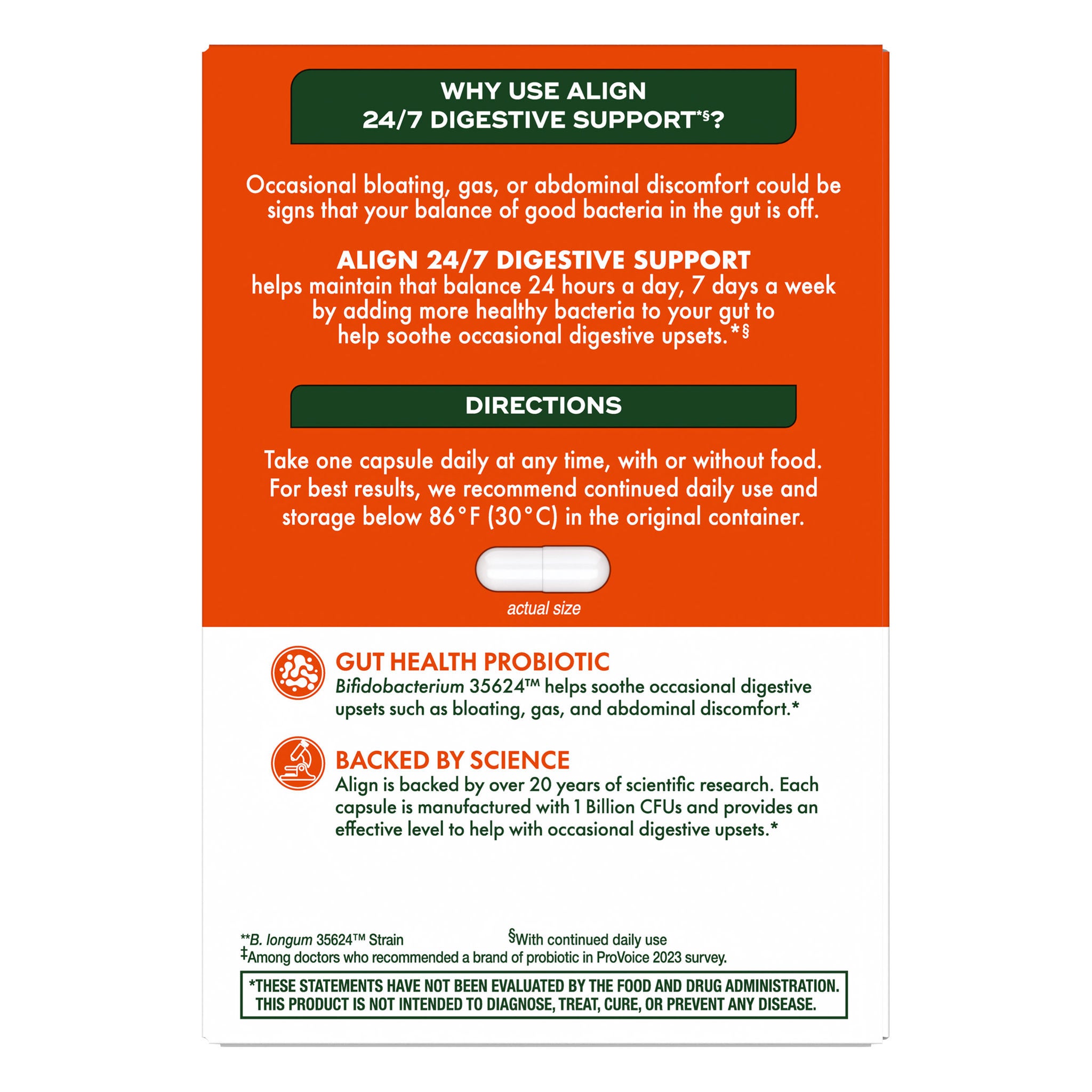 Align Daily Probiotic Supplement, 84 Capsules 2 Align Daily Probiotic Supplement, 84 Capsules - Image 2