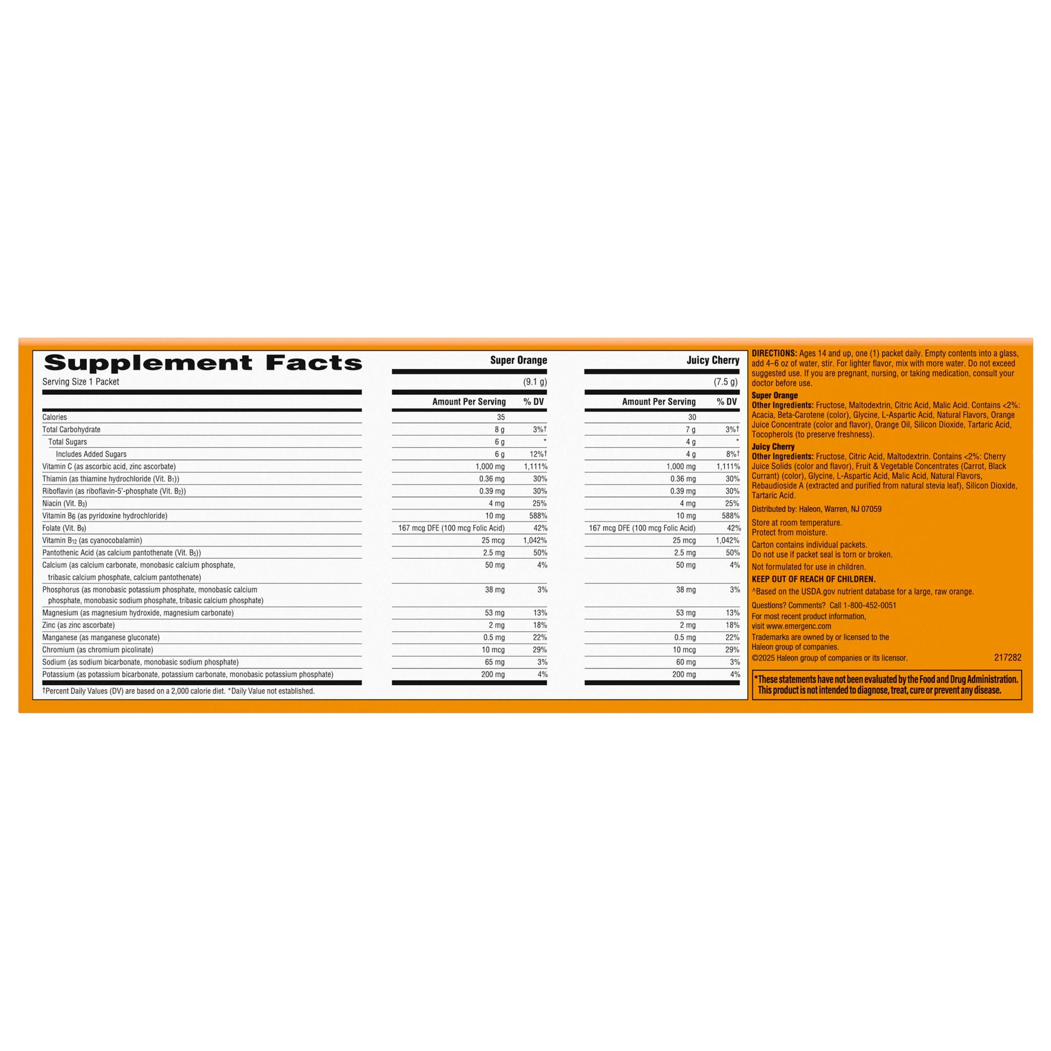 Emergen-C 1000 mg Vitamin C Daily Immune Support Variety Pack Drink Mix, 120 Packets 4 Emergen-C 1000 mg Vitamin C Daily Immune Support Variety Pack Drink Mix, 120 Packets - Image 4