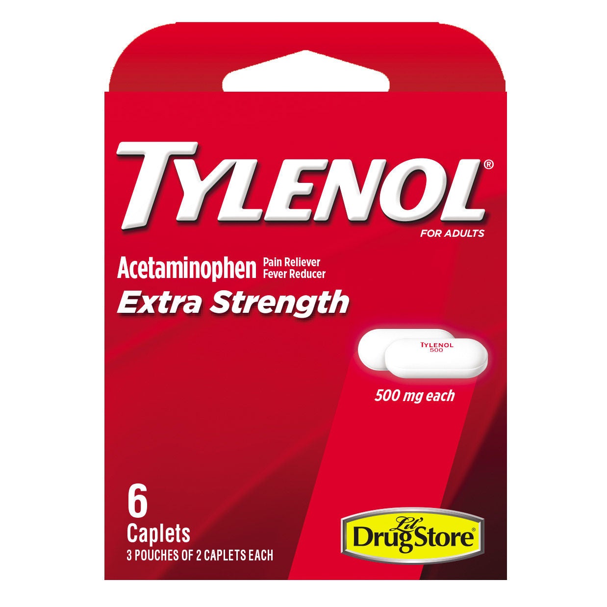 Tylenol Extra Strength Acetaminophen, 500 mg, 3 Servings Per Box, 6 Boxes 1 Tylenol Extra Strength Acetaminophen, 500 mg, 3 Servings Per Box, 6 Boxes