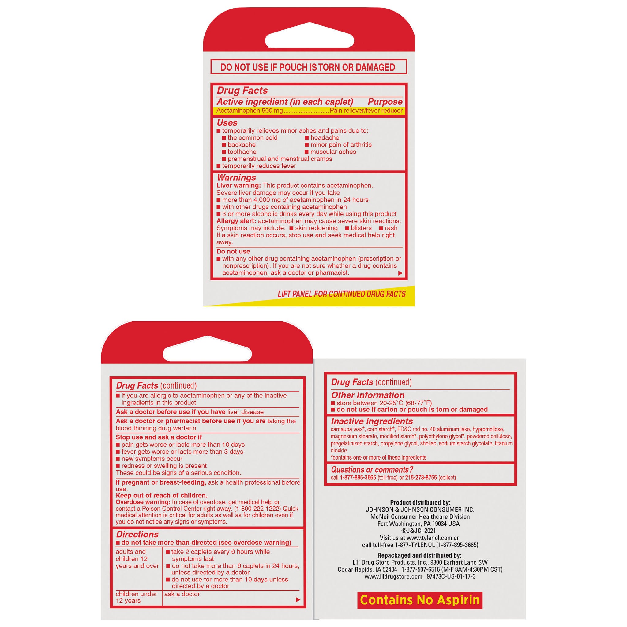 Tylenol Extra Strength Acetaminophen, 500 mg, 3 Servings Per Box, 6 Boxes 3 Tylenol Extra Strength Acetaminophen, 500 mg, 3 Servings Per Box, 6 Boxes - Image 3