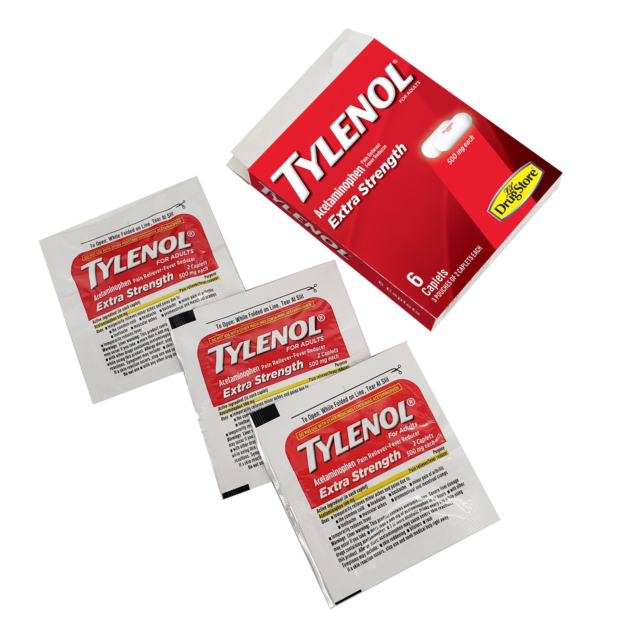 Tylenol Extra Strength Acetaminophen, 500 mg, 3 Servings Per Box, 6 Boxes 4 Tylenol Extra Strength Acetaminophen, 500 mg, 3 Servings Per Box, 6 Boxes - Image 4