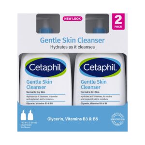 Cetaphil Gentle Skin Cleanser, Dry to Normal Sensitive Skin, 20 fl oz, 2-count