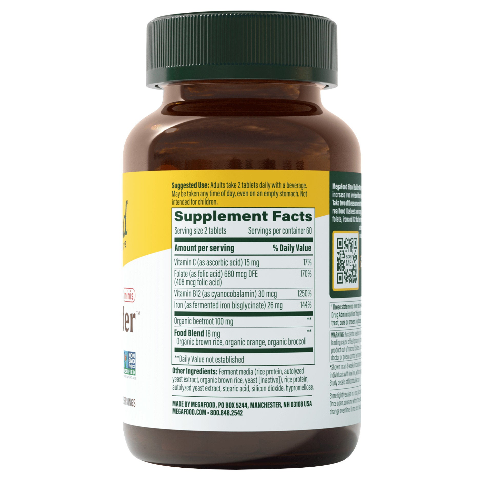 MegaFood Blood Builder Iron Minis, 120 Tablets 2 MegaFood Blood Builder Iron Minis, 120 Tablets - Image 2